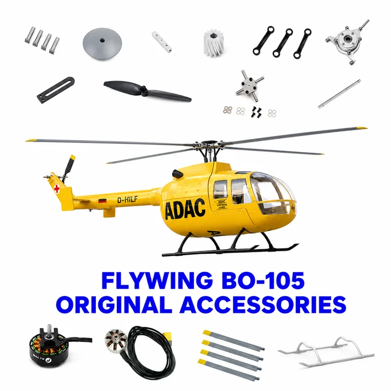 Flywing Bo-105 Original Accessories Bo105 Cross Disc Gear Propeller Landing Gear Rod Motor Propeller Clamp
