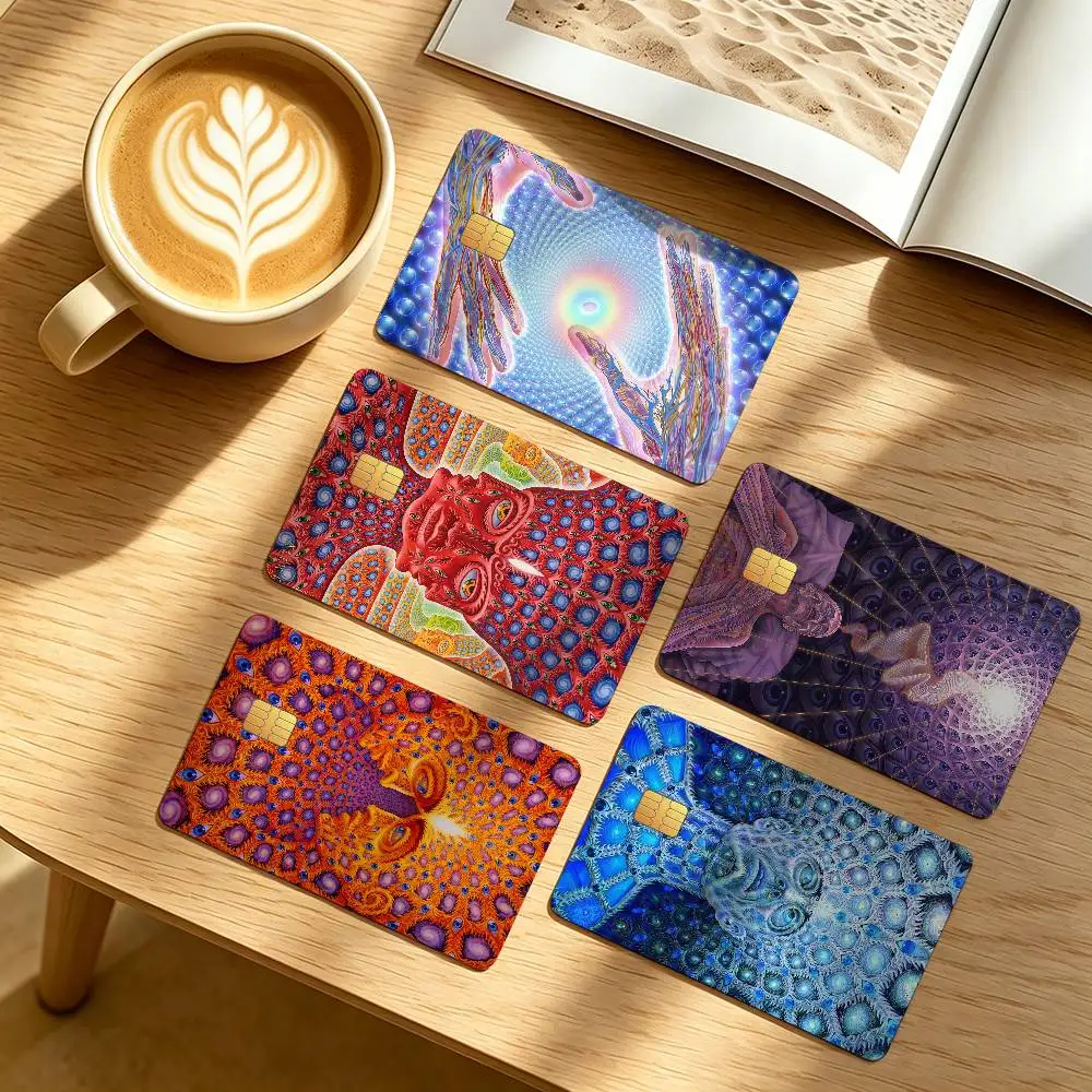 Alex Grey Trippy Credit Card Public Transportation Cards Protective Sticker Waterproof Card Face Decoration 4PCS