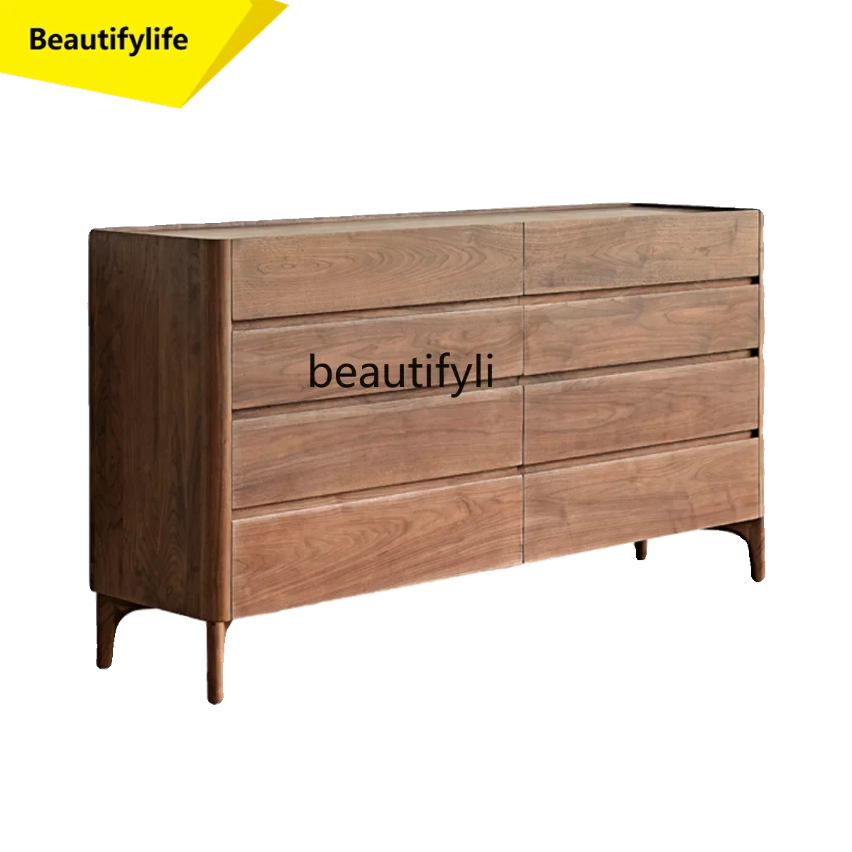 

Прикроватная тумба из массива черного ореха (Северная Америка) с ящиками и отсеками для хранения, модель Q181