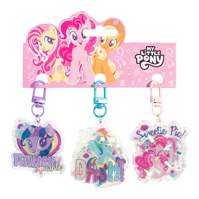 Genuine My Little Pony Keychain Acrylic Twilight Sparkle Backpack Chain Bag Pendant Princess Cute Kawaii Christmas Birthday Gift