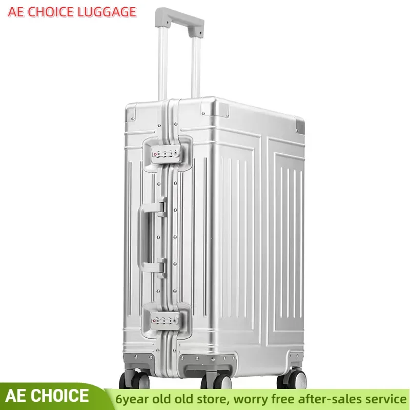 

20"24"26"29" Inch luggage Aluminum Trolley Suitcase Waterproof Metallic Cabin Luggage Trolley Bag With Wheels suitcase