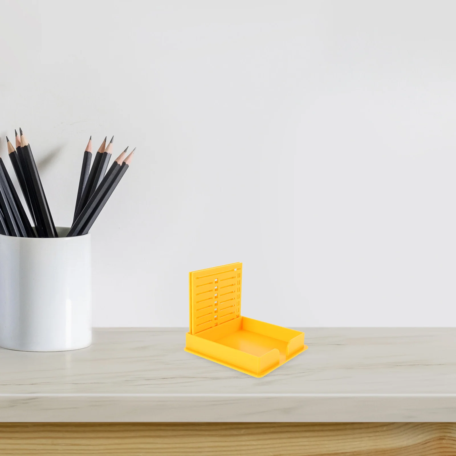 Dual Slot Stick Note Template Organizer Box Plastic Note Pad Holder for Desk Office Home Memo Storage Week Label Holder