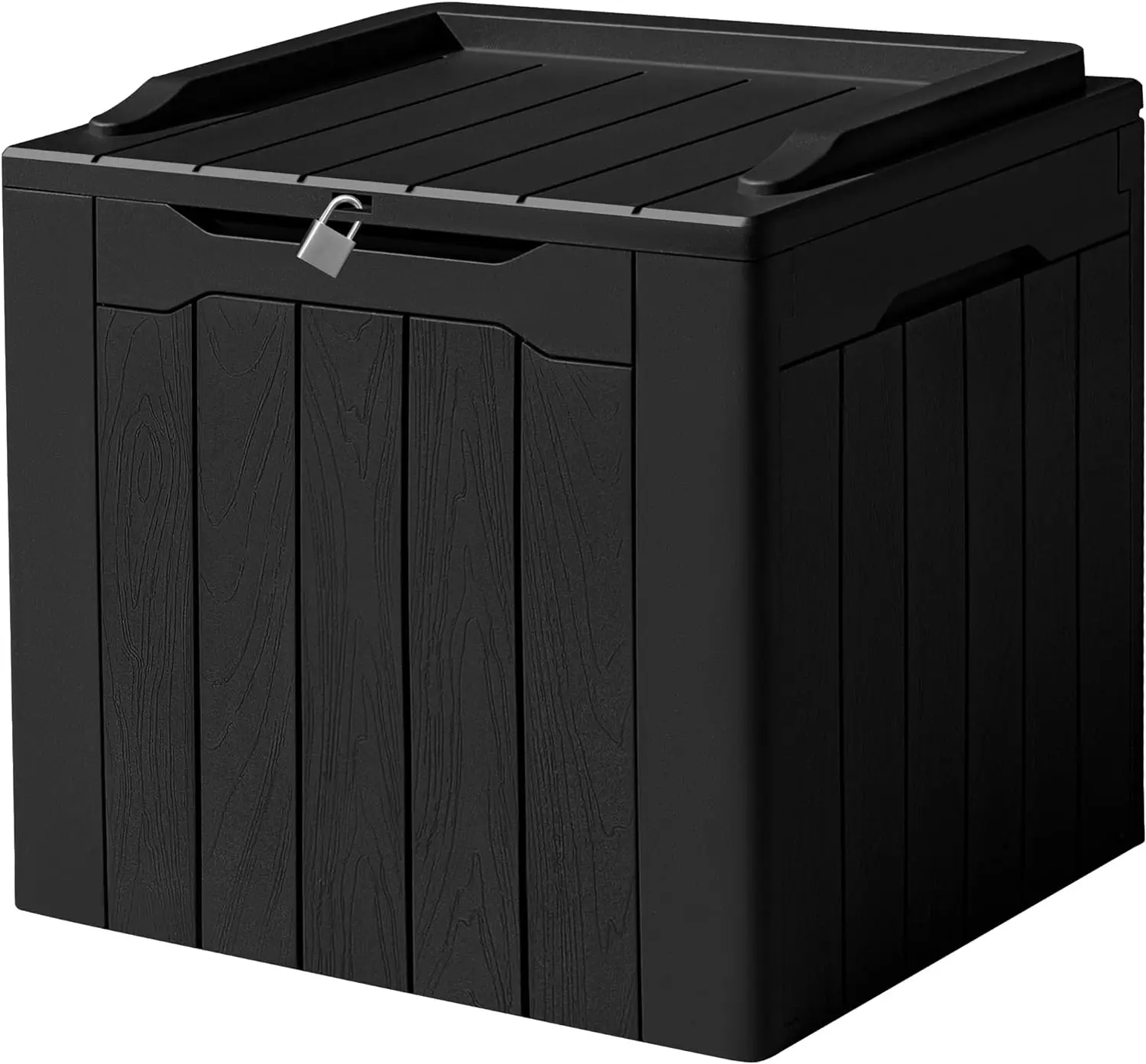 

31 gallon waterproof outdoor storage box resin deck box, lockable, UV resistant, suitable for courtyard furniture