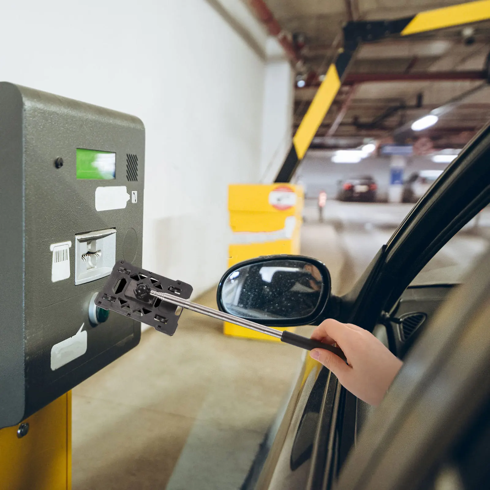 

4pcs Telescopic Rod Card Holder Adjustable Car Swiping Stick For Garage Access Parking Payment Tool Durable Plastic Parking Card