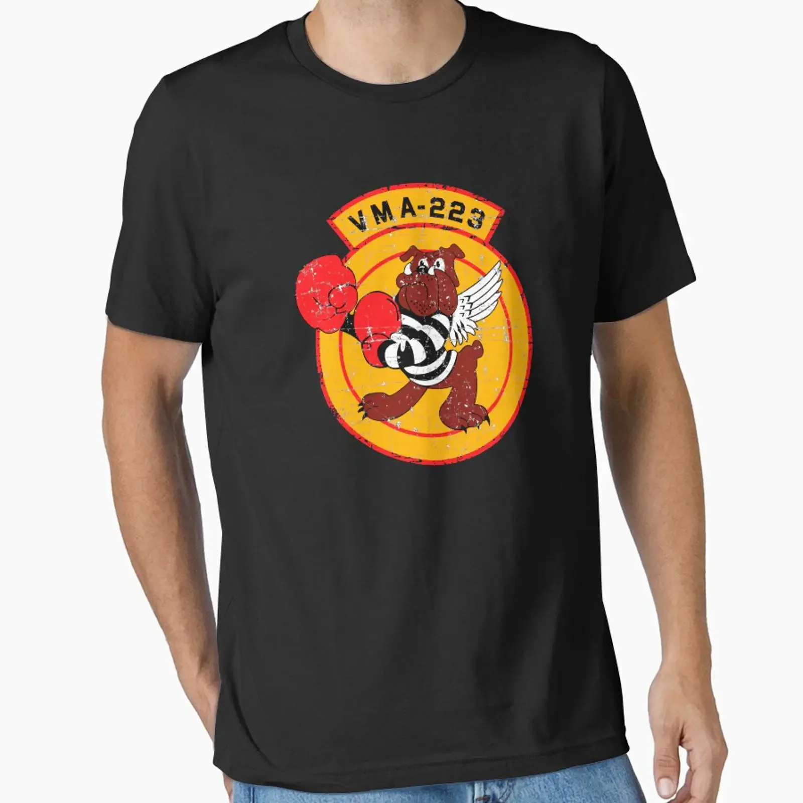 USMC VMA 223 Marine Attack Squadron Grunge Style designed and sold by pzd501 vintage Washed homme Slightly Unisex Stylish