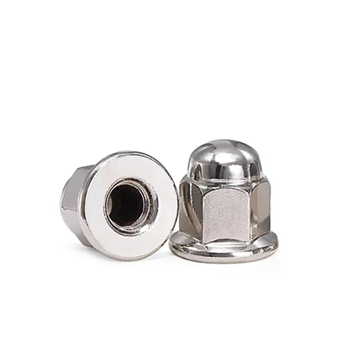 Nickel Plating On Carbon Steel Extended Flange Acorn Nuts Heightened Flange Cap Nuts M5 M6 M8 M10 for Motorcycle Cylinder Nuts