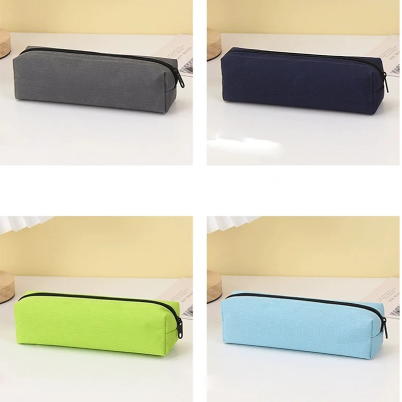1/2/3PCS Portable Small Pencil Case Slim Pencil Pouch with Zipper Stationery Square Waterproof Storage Bag Makeup Bag for Marker