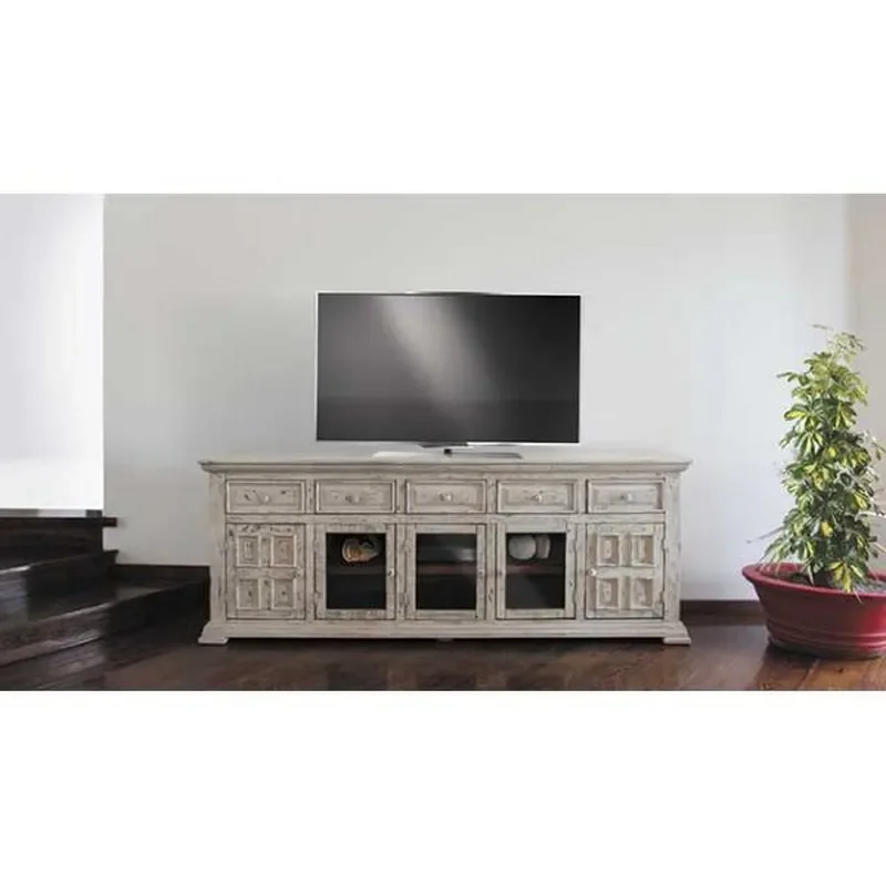 for American Home Retro Country Style 82 Inch White TV Cabinet with Drawer Storage Cross Border Foreign Trade Factory Custom