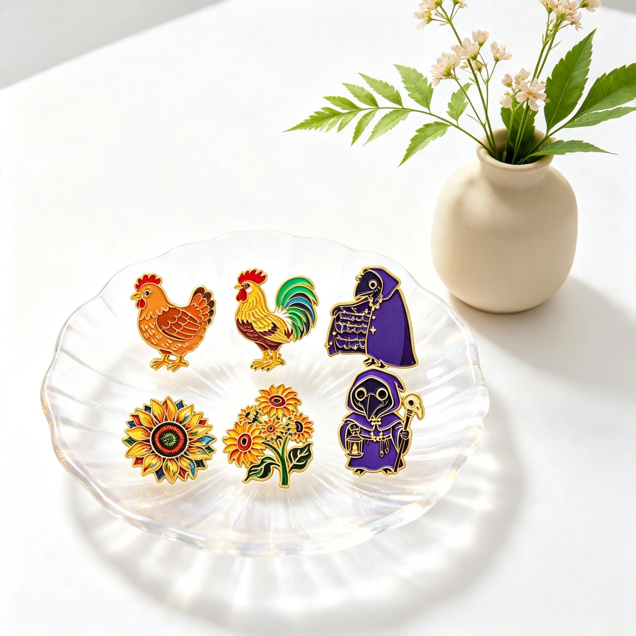 Vintage Gothic & Countryside Enamel Pins Sunflower Brooch Lapel Pin Badge on Clothing Accessory Fashion Jewelry Gift For Friend