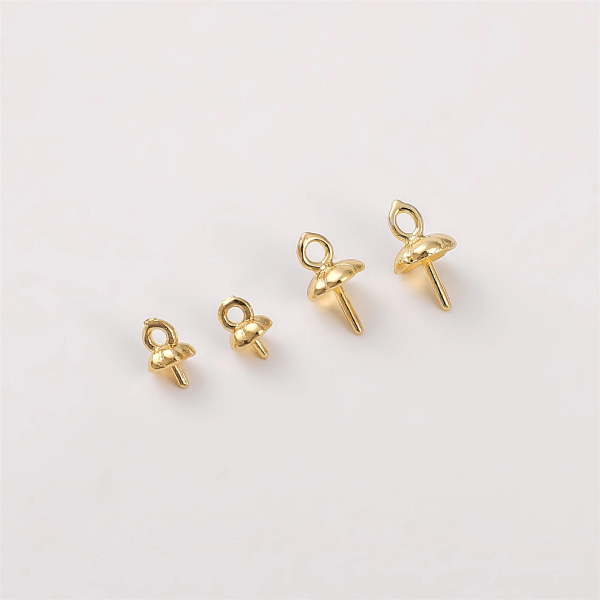 14K Gold Plated Mini Screw Eye Pins for Pearl Beads Screw Threaded Hooks Eyelets Clasps Findings for DIY Bracelet Jewelry Making