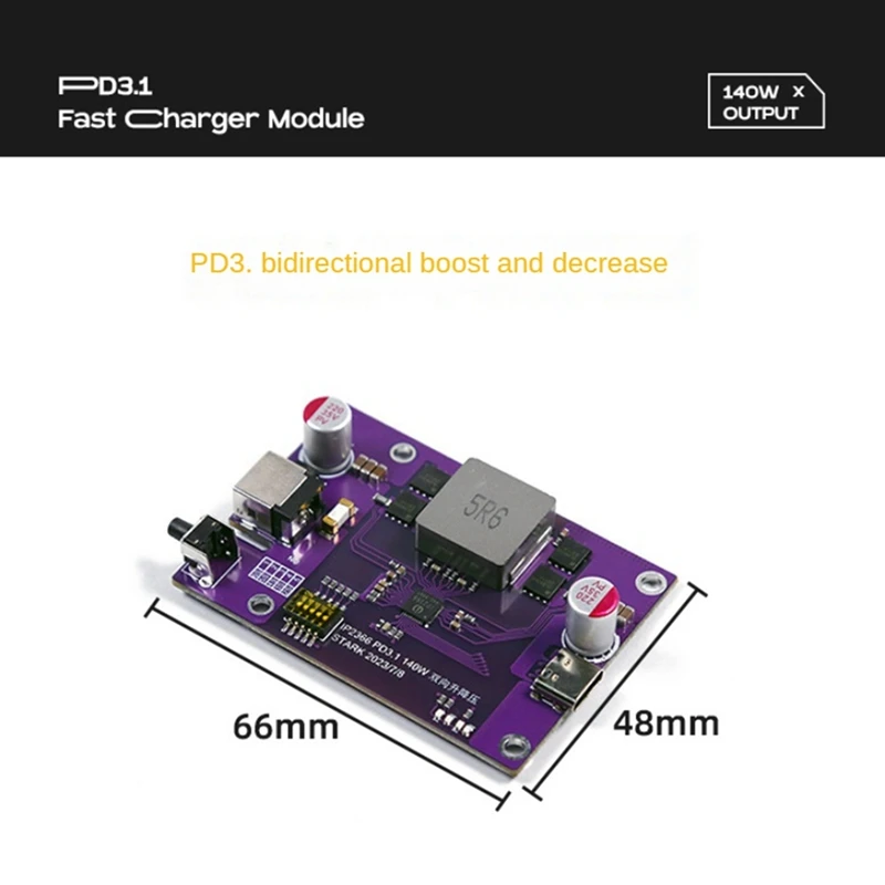 PD3.1 140W Power Bank Modulo fai da te 2S/3S/4S/5S/6S Commutabile IP2366 Bidirezionale Boost Li-Batteria Modulo di ricarica rapida