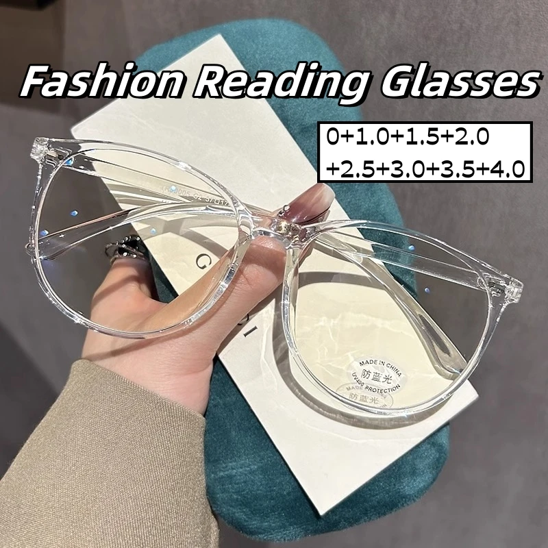 

Ins Trendy Reading Glasses for Women Men Ultralight Round Frame Far Sight Eyewear Unisex Anti Radiation Presbyopia Eyeglasses