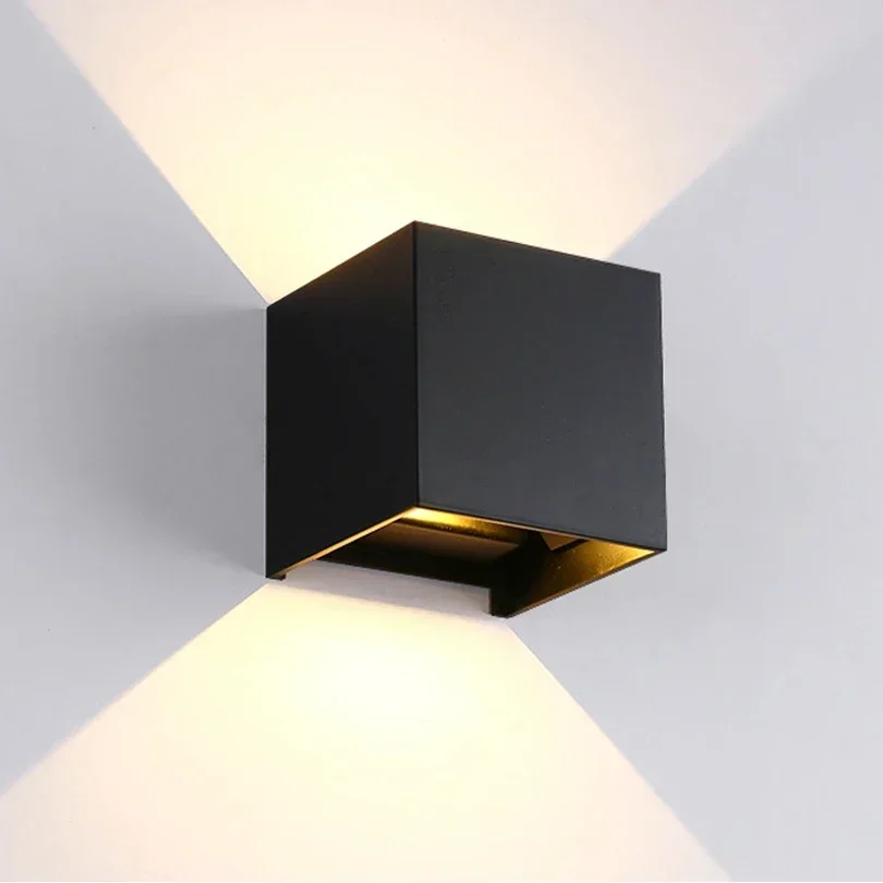 Modern Waterproof 7W Indoor Outdoor Led Wall Lamp Aluminum Adjustable Surface Mounted Cube Led Garden Porch Light