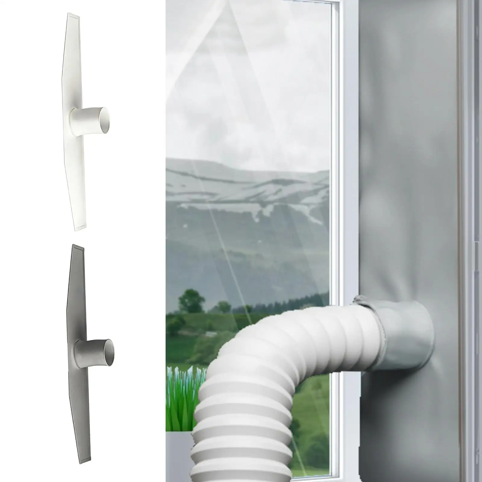 4m Portable AC Window Vent Kit No Drilling Waterproof Fully Sealed Air Conditioning Vent Sealing Cloth for Installer Home