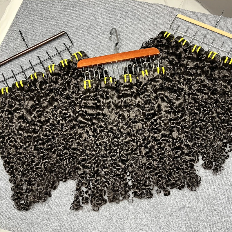 Burmese Curly Raw Virgin Hair Bundles Thick 100% Unprocessed Human Hair Extensions Vietnamese Wavy Bouncy Double Weft Full Head
