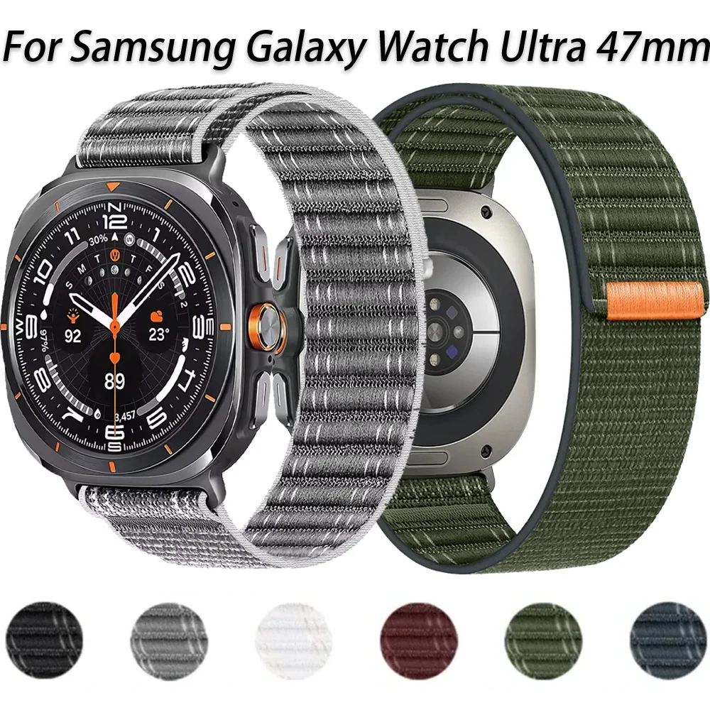 Wellenmuster Stoff Nylon Schlaufenarmband für Samsung Galaxy Watch 8 Ultra 47 mm Offizielles Armband Armband Galaxy Watch 7 Ultra Band