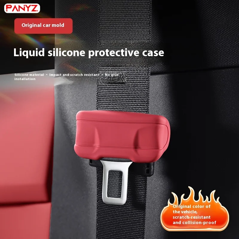For Volvo EX30 2/5Pcs Silicone Car Seat Belt Protective Cover Front Rear Interior Decor Trim Accessories