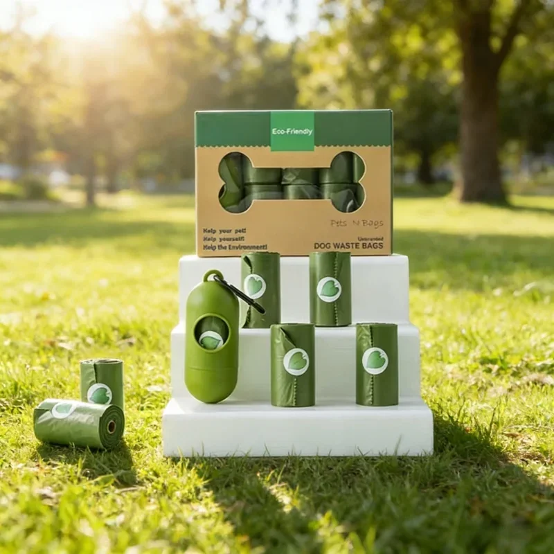 Disposable Degradable Pet Poop Waste Bags Leash Clip Dispenser Outdoor Excrement Bags For Pet Daily Outdoor Cleaning Supplies