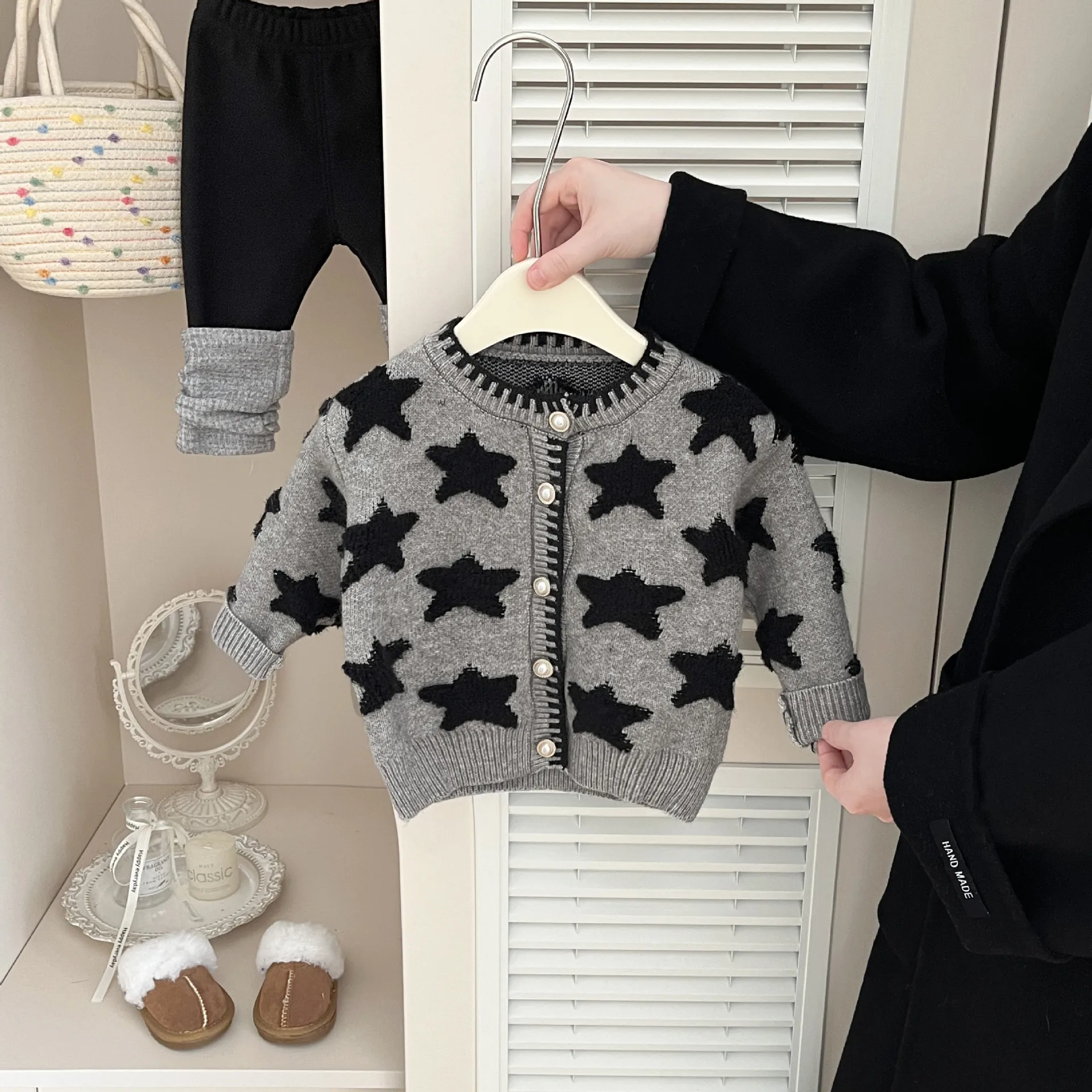 2025 Winter New Baby Long Sleeve Sweater Coat Fashion Girls Knitted Cardigan Infant Thick Warm Clothes Toddler Casual Knitwear