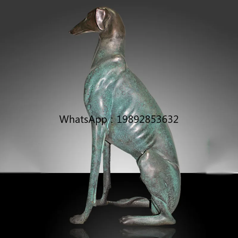 LYY Copper Dog Figurine Copper Zodiac Dog Craft Creative Sculpture Figurine Bronze Spirit Dog Animal Decoration Home Decor