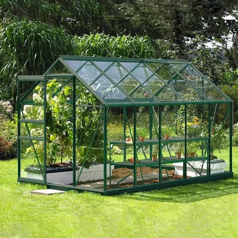 Outdoor Greenhouse Kit with Nature Pressure Treated Wood and Metal Frame Easily Assembled for Your Yard