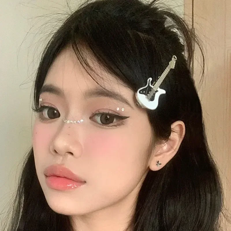 

Cute Guitar Metal Hairpin for Women Harajuku Funny Colorful Hair Clip Barrettes Fashion Girl's Hair Accessories Gifts New