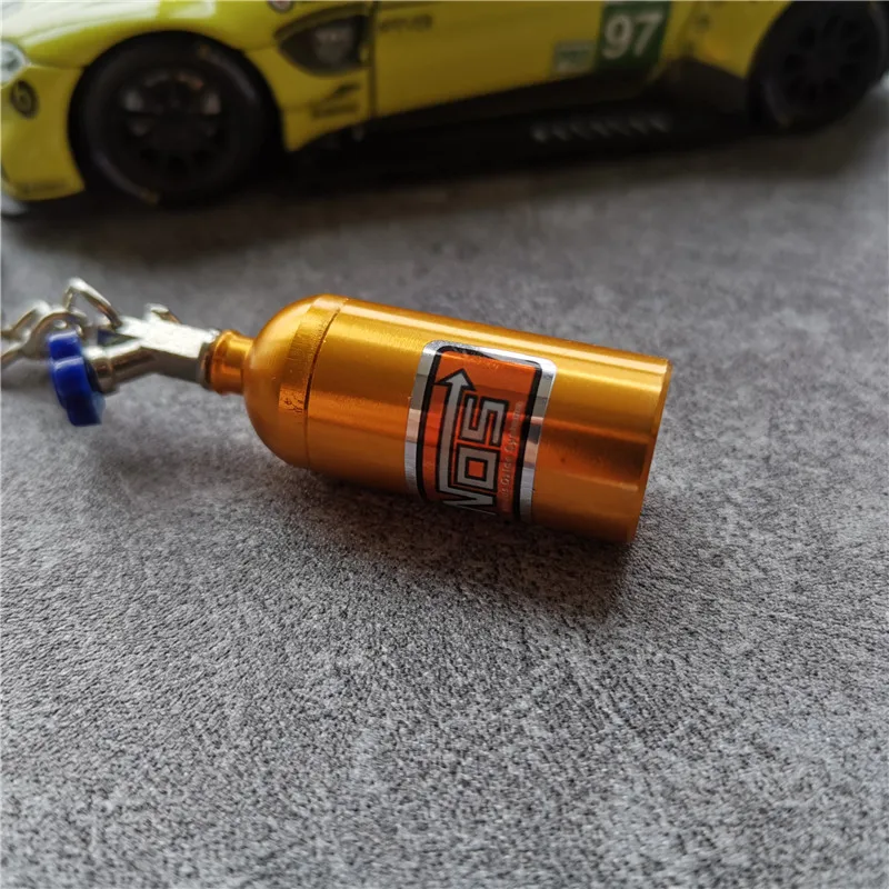 Style Nos Bottle Keychain Metal Keyring Pendant Keyfob Decoration Gift Jdm Auto Car Motorcycle Accessories