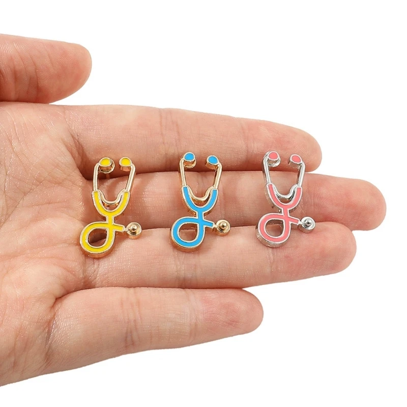 15pcs Stethoscope Pin Nurse Brooch Doctor Student Badges Jewelry Enamel Pins Backpack Safety Pin for Unisex