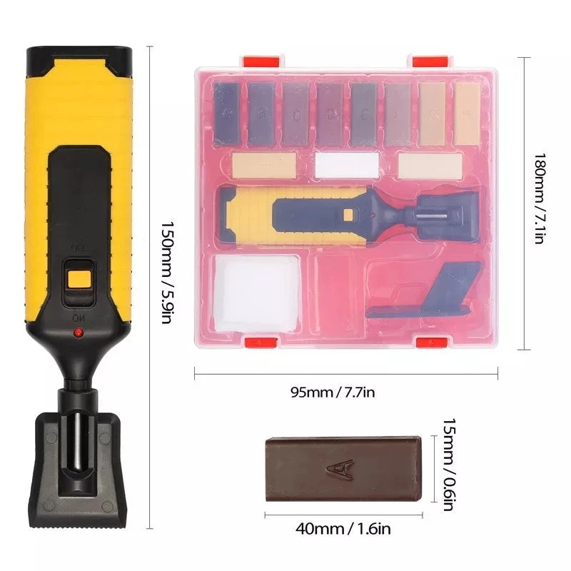 Kit de reparación de suelos laminados, sistema de cera para arreglar arañazos de muebles, herramienta de reparación, virutas de carcasa resistente