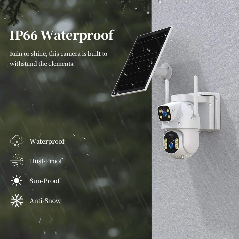 Ubox Camera 4G LTE Solar Camera 4K 8MP Dual Screens Outdoor Surveillance Cameras PIR Human Detection Auto Tracking Night Vision