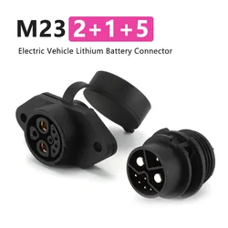M23 2+1+5 Electric Vehicle Lithium Battery Plug Socket Male Female Quick Lock Type Waterproof Power Charging Connector Adapter