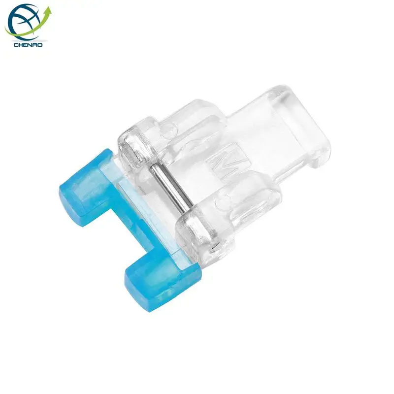 Transparent Blue Teflon Non-Stick Presser Foot