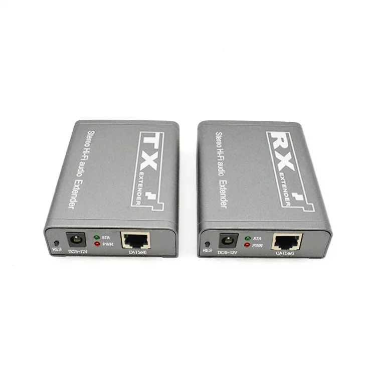 2-канальный двунаправленный аудиоудлинитель RCA через IP RJ45 Кабель Cat6 200 м RCA Audio IP-удлинитель Преобразователь Поддержка сетевого коммутатора