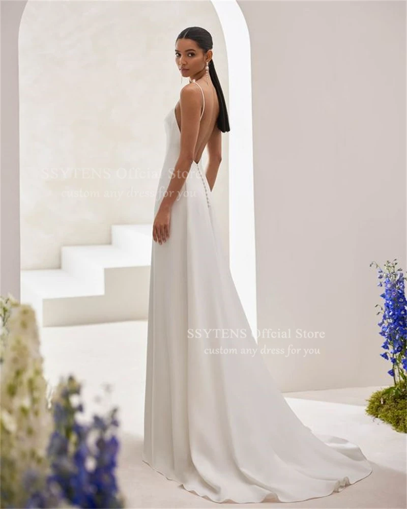 SSYTENS moderne plage robes de mariée pour mariée 2 en 1 longue église robe de mariée vestidos novia 2026 personnalisé robe femme élégante
