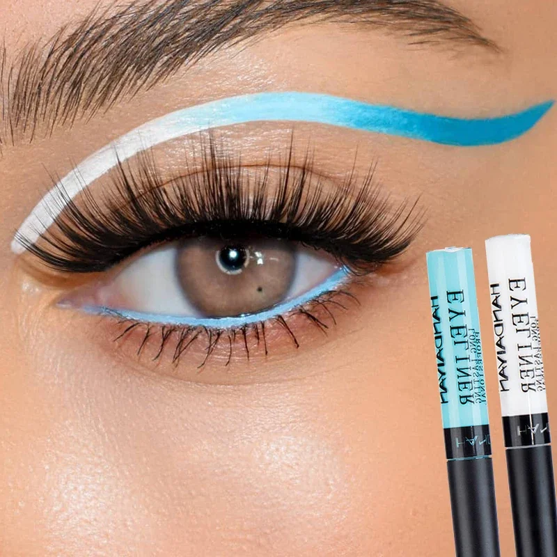 Kolorowy żel do eyelinera 12 kolorów wodoodporny trwały matowy płynny Eyeliner ołówek szybkoschnący seksowny bez blaknącego kolorowego makijażu Eyeliner