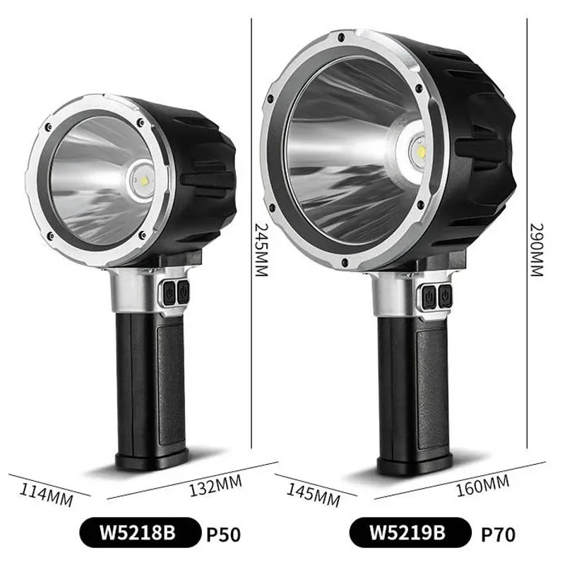 مصباح يدوي XHP70 جديد مع أضواء أمامية وخلفية: عالي الطاقة، قابل لإعادة الشحن، يدوم طويلاً للعمل والطوارئ #4