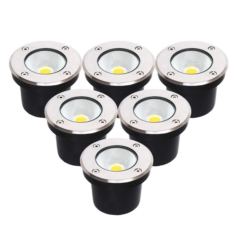 Imagem -06 - Impermeável Led Jardim Lâmpadas Subterrâneas Recesso Jardim Caminho Spot Disk Light Decoração do Jardim Branco Quente Ip67 10w 220v 110v 12v Pack