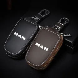 Car smart key case cover key wallet leather keychain Pendant protect Anti loss For MAN TGX TGM TGA TGS TGE Far car Accessories