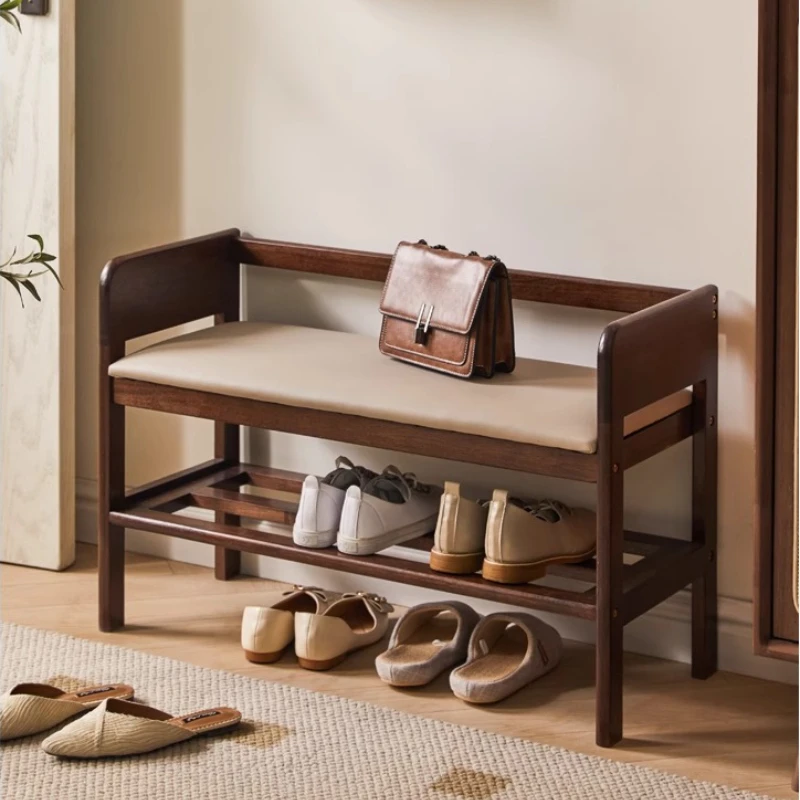 

Solid Wood Shoe changing stool Upholstered Storage Ottoman with Seat Modern Hallway Bench Home Multi-Functional shoe cabinet