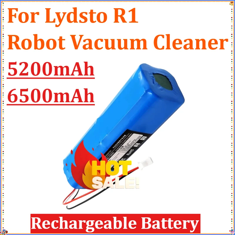 

New 4S2P for Lydsto R1 Rechargeable Li-ion Battery Robot Vacuum Cleaner R1 Battery Pack with Capacity 5200mAh/6500mAh