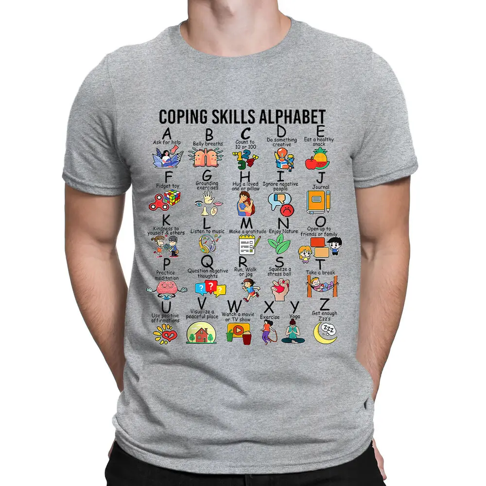 Coping Skills Alpabet Sped Teacher Social Worker Therapist Mens T-Shirts Top#NED