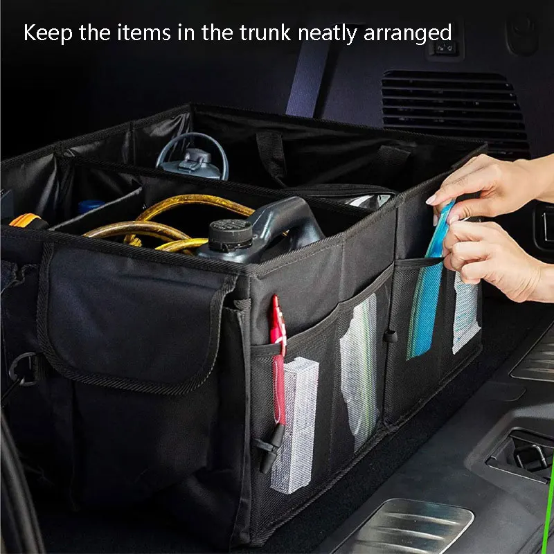 Car Trunk Storage Box Detachable Partition Household Utility Boxes Folding Large Capacity Handheld Bag Portable Cars Organizer