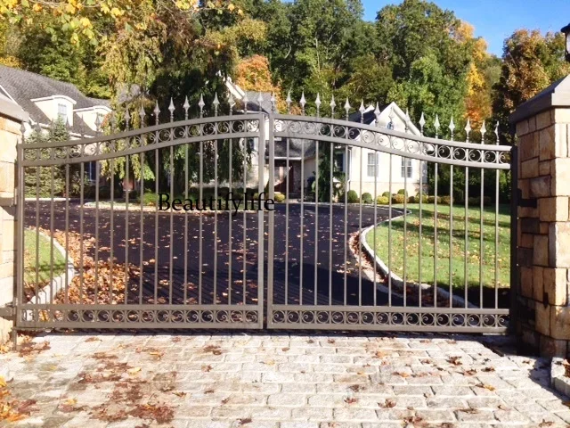 Y136  Customization Hot Selling Iron Main Gate Designs Wrought Iron Gate Lock Iron Gate