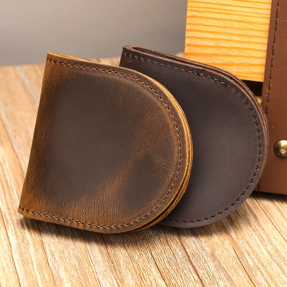 Genuine Leather Coin Purse, Vintage Slim Wallet, Mini Top Layer Cowhide Wallet