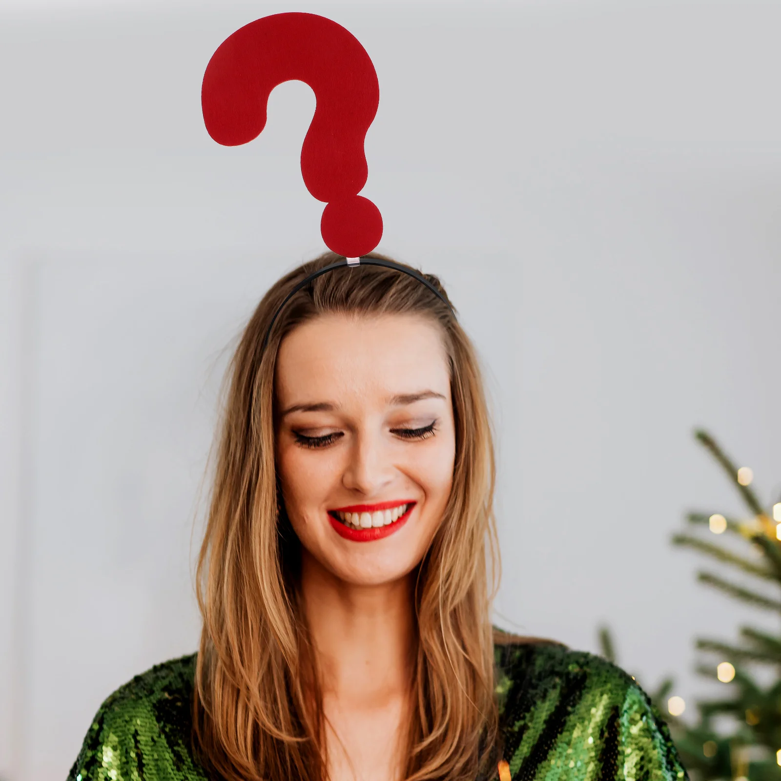 

2Pcs Question Mark Headbands Party Favors for Birthday Wedding Carnival Dress Up Fun Hair Hoop Stylish Photo Props Accessory