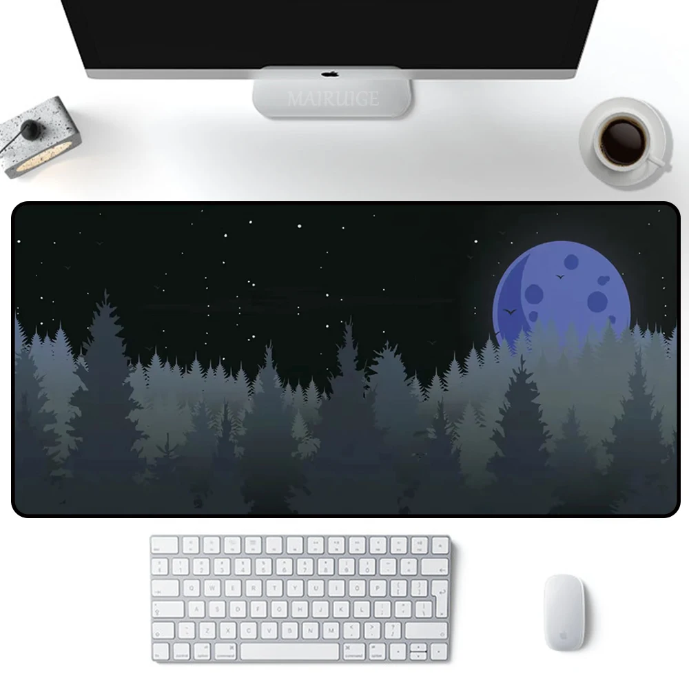 Xxxl Mouse Pad Desk Pad Computer Carpet Mausepad Office Accessories Notebook Keyboard Pc Night Starry Sky Moon Laptop Mouse Mat