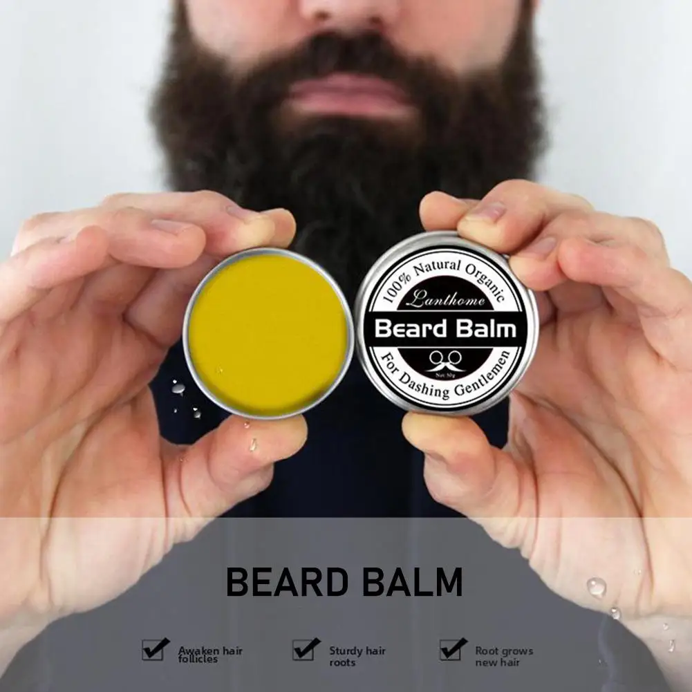 Natural Beard Balm Wax Beard Growth Oil for Men Moisturizing Smoothing Beard Styling Professional Care Cream Skin Care