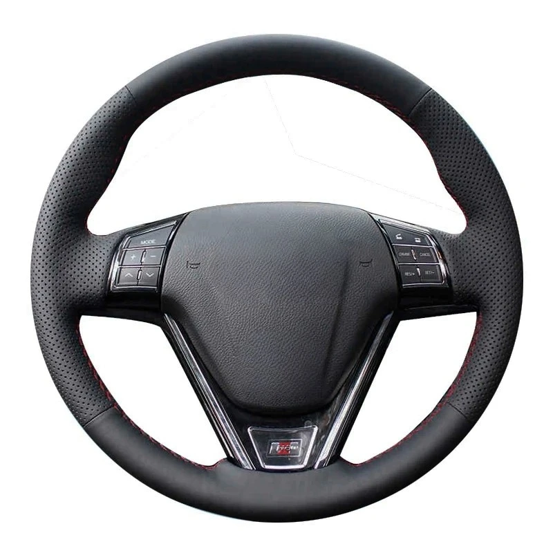 Car Steering Wheel Cover Anti-Slip Black Genuine Leather For Great Wall Haval New Hover H6 Hover H1 Car Accessories