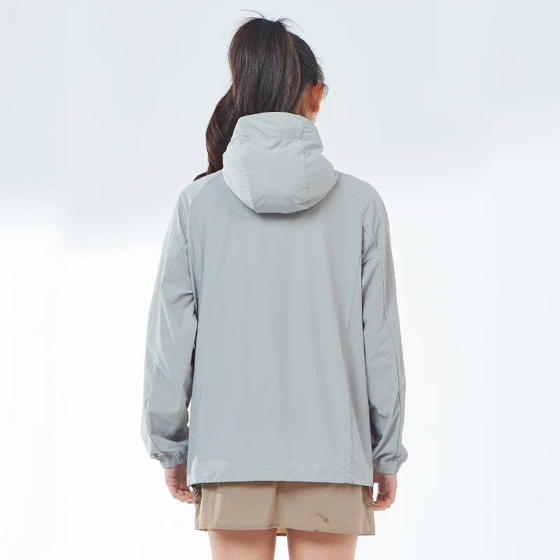 LNGXO Men's Women's Hiking Rain Coat Sun Protective Camping Trekking Waterproof Jacket Unisex Stretch Two-Way Zipper Windbreaker - Image 2