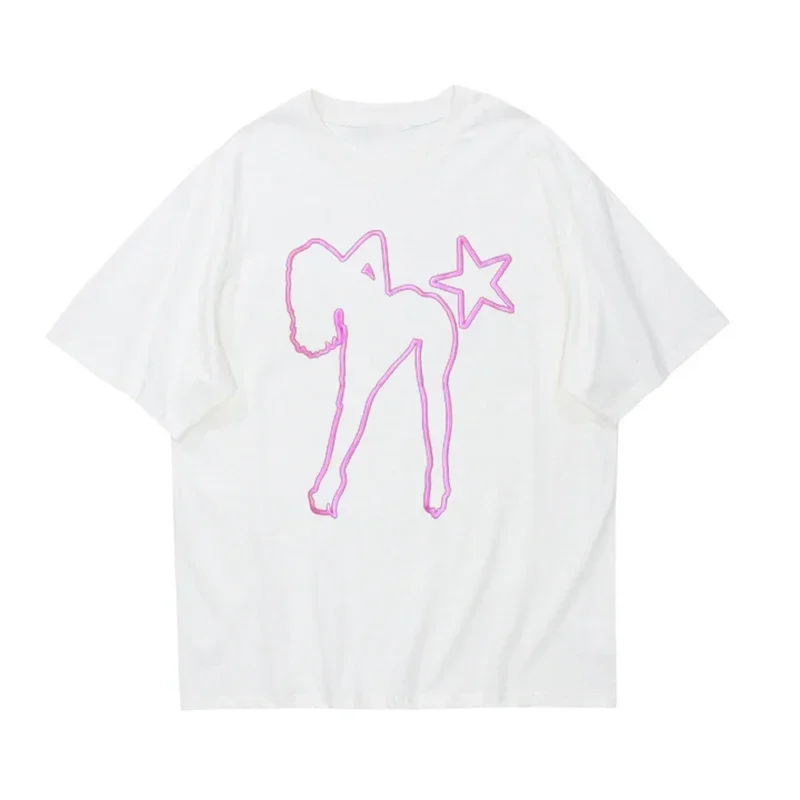 Camiseta estampada Unisex Y2k, camiseta de manga corta, Tops gráficos para mujer, ropa de calle que combina con todo, camisetas gráficas de verano Vintage Y2K